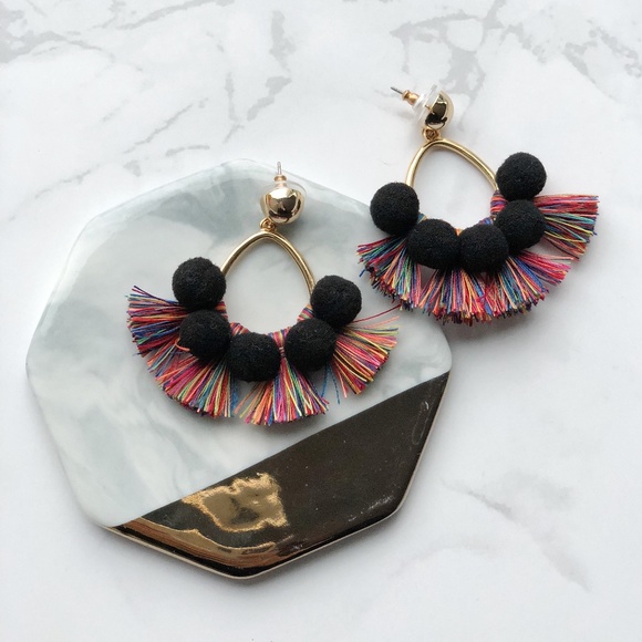 The Shapes Studios Jewelry - BaubleBar Style Melina Pom Pom Tassel Earrings